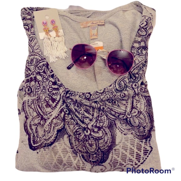 AMERICAN RAG GREY BLACK PRINT SWEATER SWEATSHIRT SHIRT TOP ⭐️⭐️⭐️⭐️⭐️ - Picture 6 of 6